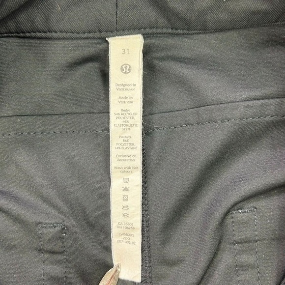 Lululemon City Sleek 5 Pocket Wide-Leg High Rise 7/8 Length Womens 31 Black - Picture 4 of 10